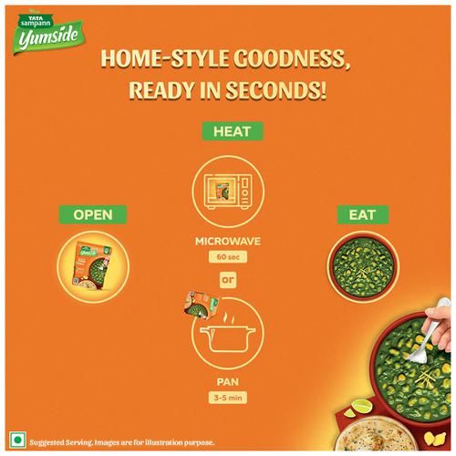 Tata Sampann Yumside Punjabi Style Palak Corn - Ready To Eat Meal, 285 g-7.webp